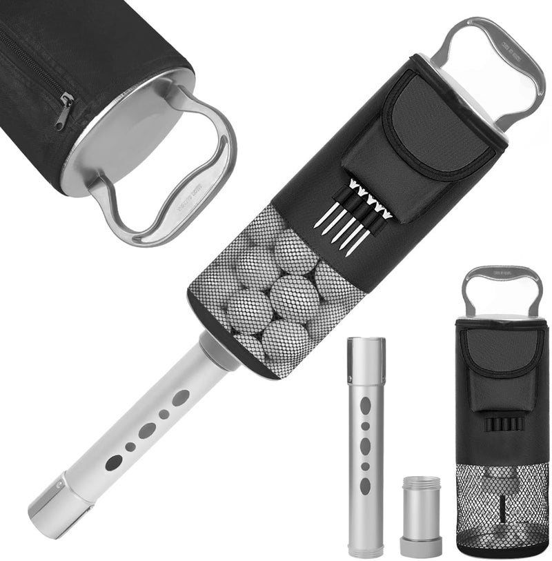 HOW TRUE Shag Bag for Golf Balls, Golf Ball Retriever with Detachable Aluminum Alloy Tube, Golf Shag Bags, Hold up to 70 Balls - Image 1
